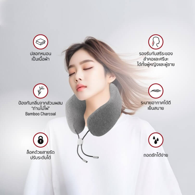 หมอนรองคอ FENNIX รุ่น NECK PILLOW สีเทา_2
